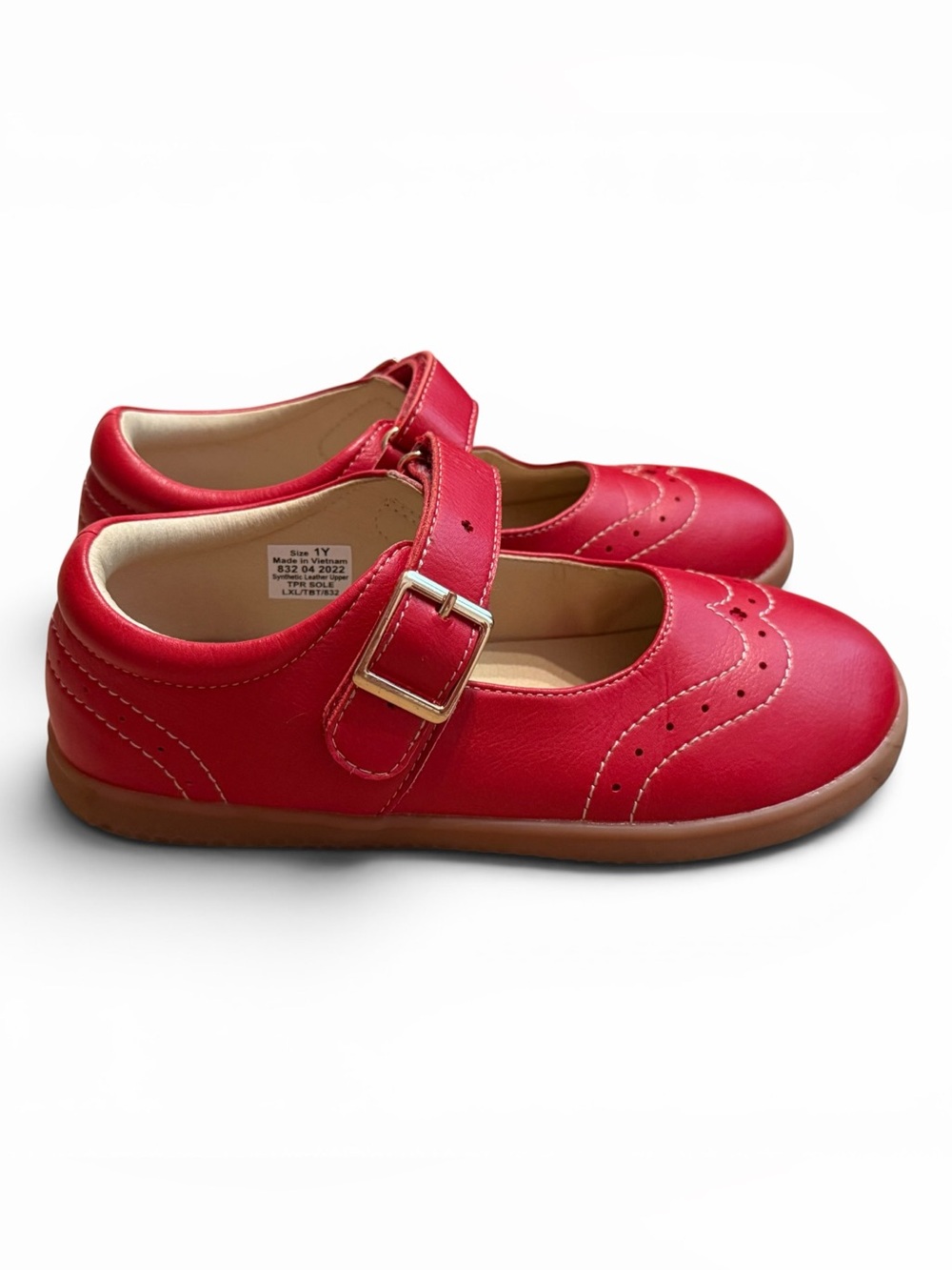 Livie & Luca Girls Libra Leather Mary Jane Red Christmas Fall Size 1